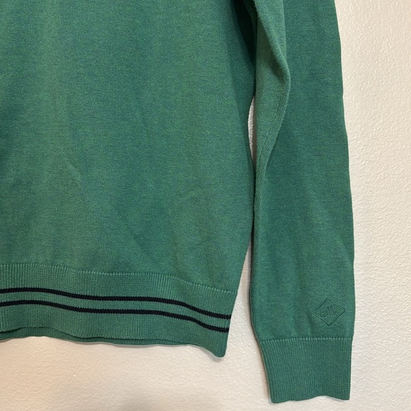 Bonobos x Maide Cotton V Neck Sweater in Green Heather - Picture 2 of 4